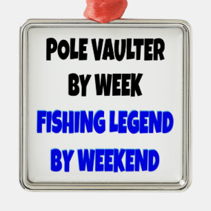 Adorno Metálico Pescador Leyenda Pole Vaulter