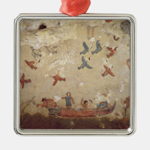 Adorno Metálico Pescadores en volar del barco y de los pájaros