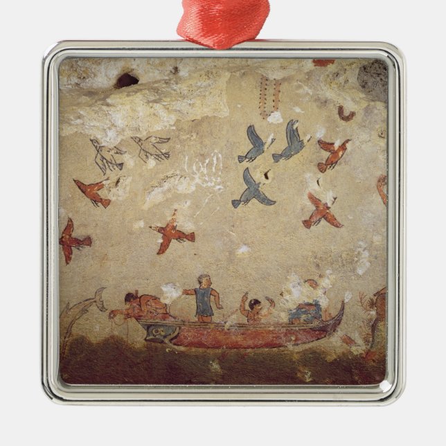 Adorno Metálico Pescadores en volar del barco y de los pájaros (Frente)