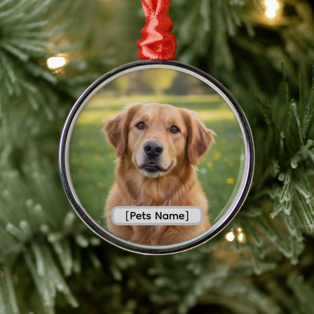 Adorno Metálico Pet Dog or Cat Custom Christmas Ornament 2025 (Árbol)
