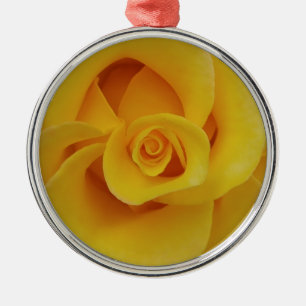 Adorno Metálico Pétalos de rosa amarilla romántica