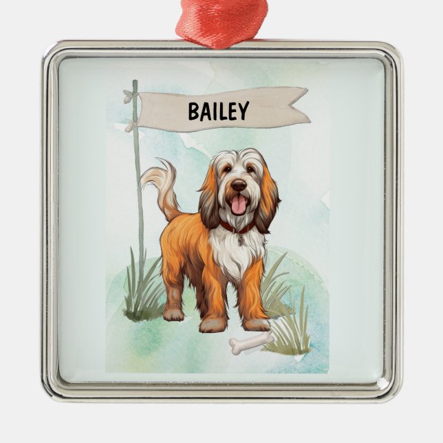 Adorno Metálico Petit Basset Griffon Vendeen Watercolor Dog (Frente)