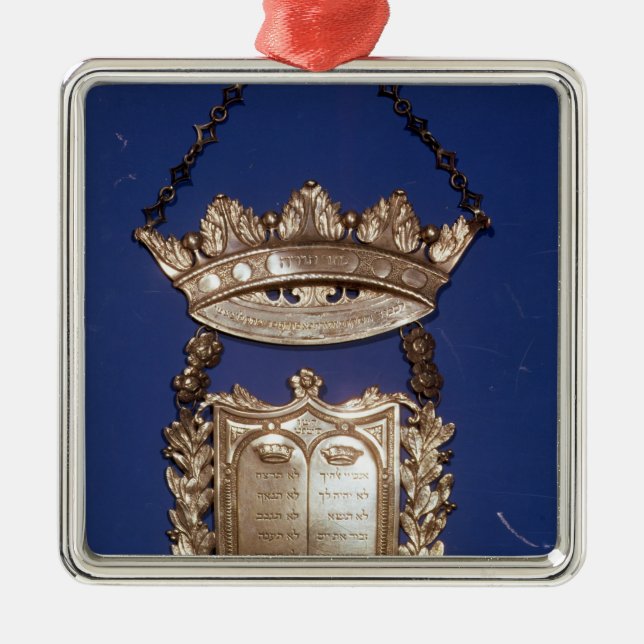 Adorno Metálico Peto o escudo para la voluta de Torah (Frente)