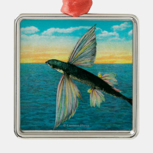 Adorno Metálico Pez volador en la isla de Catalina