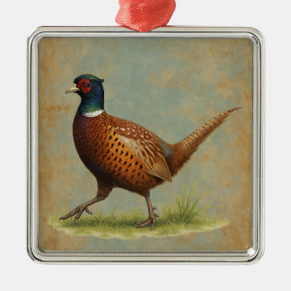 Adorno Metálico Pheasant design Christmas tree decoration