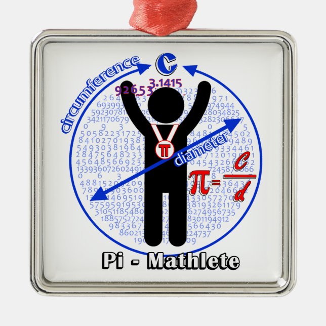 Adorno Metálico Pi-Mathlete 3.14 Pi Día (Frente)