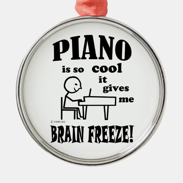 Adorno Metálico Piano, congelación cerebral (Frente)