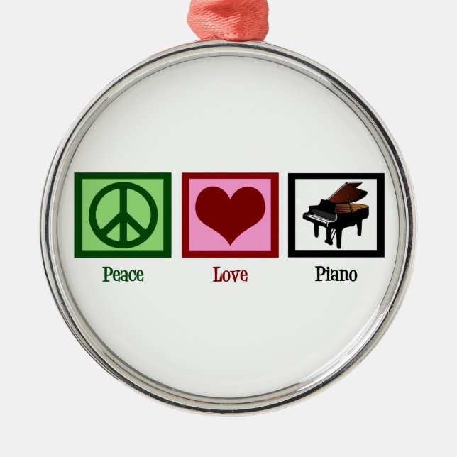 Adorno Metálico Piano del amor de la paz (Frente)