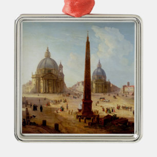 Adorno Metálico Piazza del Popolo, Roma (aceite en lona)