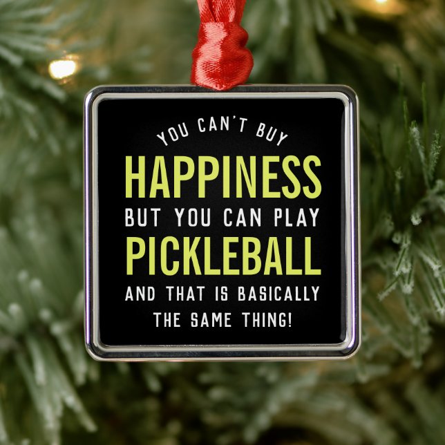Adorno Metálico Pickleball es Felicidad Regalo Divertido de Pickle (Árbol)
