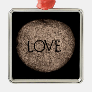 Adorno Metálico Piedra tallada "Amor"