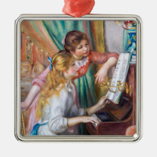 Adorno Metálico Pierre Auguste Renoir - Jóvenes Chicas en el piano