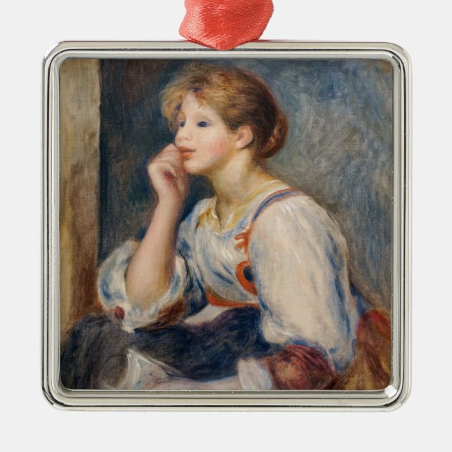 Adorno Metálico Pierre-Auguste Renoir - Mujer con carta (Frente)