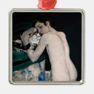 Adorno Metálico Pierre-Auguste Renoir - Niño con un gato