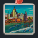 Adorno Metálico Pike delantero y playa de baño, Long Beach<br><div class="desc">Pike delantero y playa de baño,  Long Beach - Long Beach,  CA fue creada en 1940. Esta imagen representa escenas de Long Beach,  CA.</div>