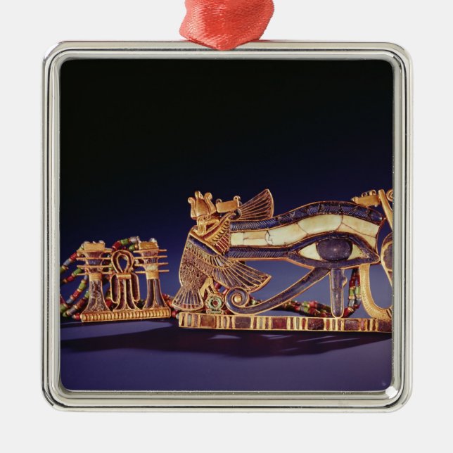 Adorno Metálico Pilar de Djed pectoral y ojo del wedjet pectoral (Frente)