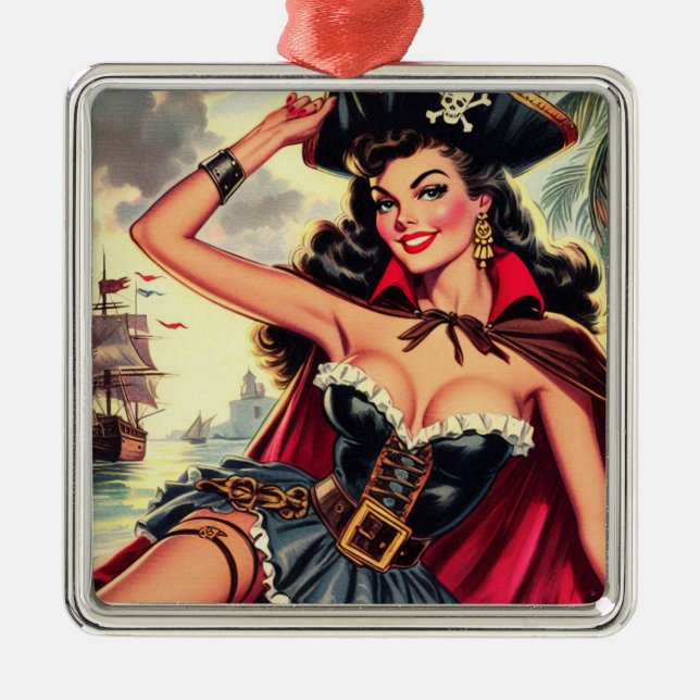 Adorno Metálico Pin pirata retro hacia arriba (Frente)