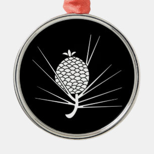 Adorno Metálico piña de pino con hojas