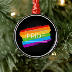 Adorno Metálico Pincel de orgullo arcoiris