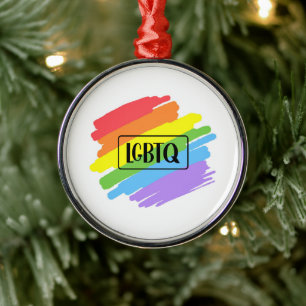 Adorno Metálico Pinceles LGBTQ arcoiris
