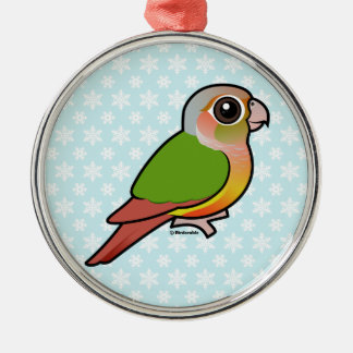 Adorno Metálico Pineapple dorable Conure de mejilla verde