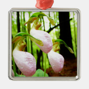 Adorno Metálico Pink Lady Slipper Wild Orchid