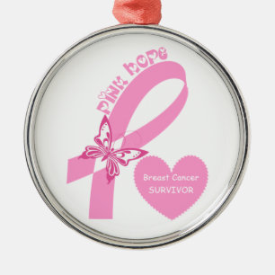 Adorno Metálico Pink Ribbon Esperanza Rosa Conciencia sobre el cán