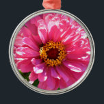 Adorno Metálico Pink Zinnia<br><div class="desc">zinnia rosa bonito</div>