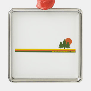 Adorno Metálico Pinos del Parque Nacional Redwood Sol