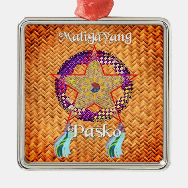 Adorno Metálico Pinoy Navidades Parol Banig Lantern (Frente)