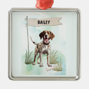 Adorno Metálico Pintor Acuarela Perro Personalizado