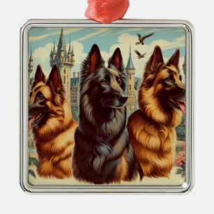 Adorno Metálico Pintura belga vintage de Tervuren
