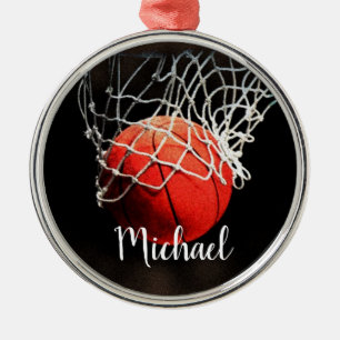 Adorno Metálico Pintura de baloncesto tu nombre Personalizado