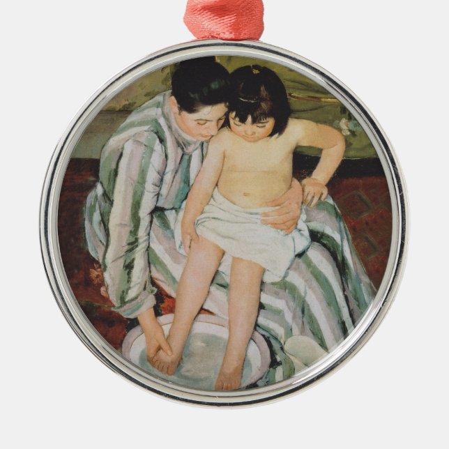 Adorno Metálico Pintura de baño de Mary Cassatt (Frente)
