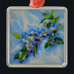 Adorno Metálico Pintura de color azul<br><div class="desc">Romántico Blueberry Watercoling - hermosa acuarela inspirada por H Cooper</div>
