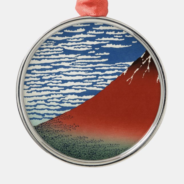 Adorno Metálico Pintura de Japón del volcán Fuji (Frente)