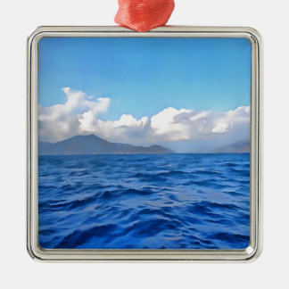 Adorno Metálico Pintura de la Costa Turquesa del Marmaris Azul Ege