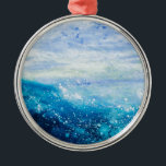 Adorno Metálico Pintura de olas oceánicas, espuma marina<br><div class="desc">escena de agua abstracta</div>