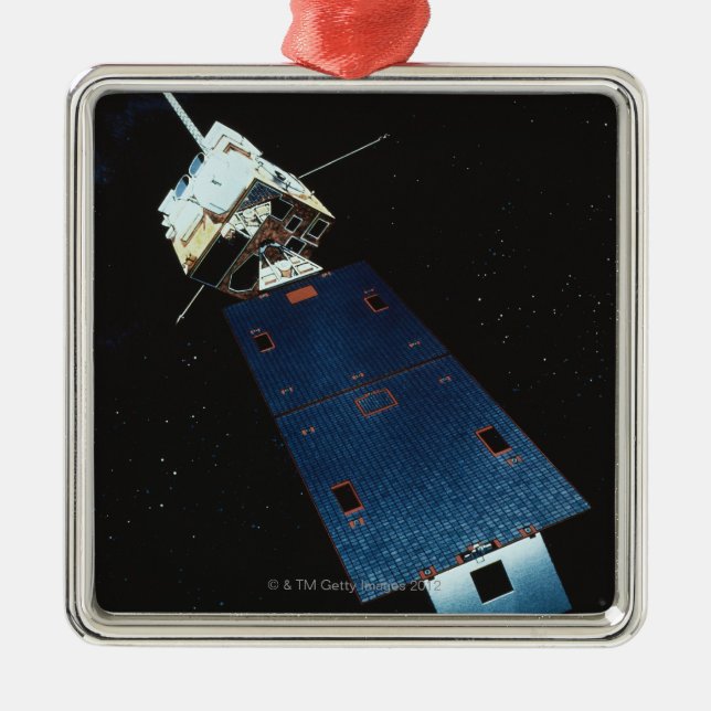 Adorno Metálico Pintura de un satélite (Frente)