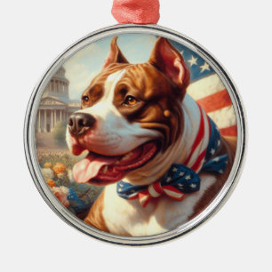 Adorno Metálico Pintura del Viejo Toro Terrier Americano