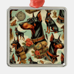 Adorno Metálico Pintura inmaculada Doberman