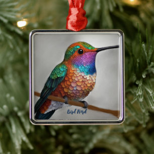 Adorno Metálico Pintura vibrante del colibrí de Allen