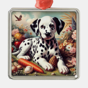 Adorno Metálico Pintura vintage cúta dálmata