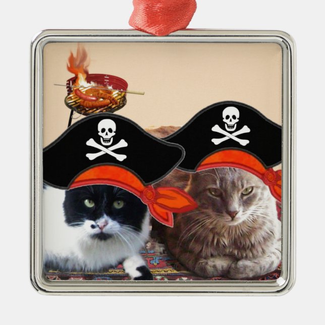 Adorno Metálico PIRATA CATS, habla como el Día del Pirata (Frente)