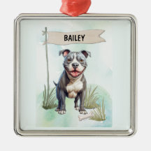 Pit Bull Terrier Acuarela Perro Personalizado