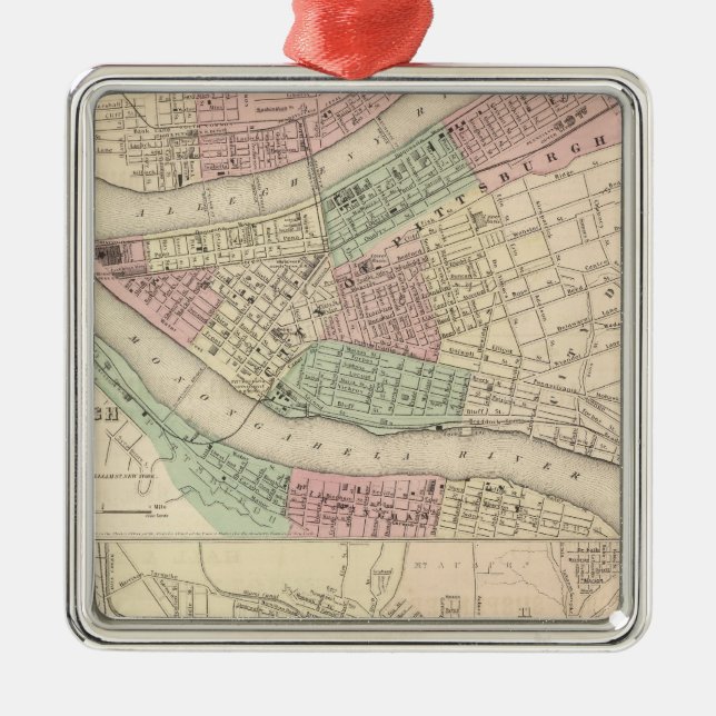 Adorno Metálico Pittsburgh y Allegheny, Pennsylvania (Frente)