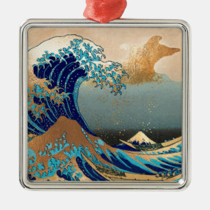 Adorno Metálico PixDezines Vintage Gran Ola Hokusai 葛飾北斎の神奈川沖浪