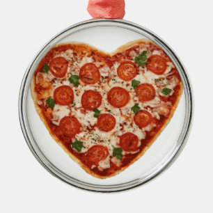 Adorno Metálico pizza en forma de corazón