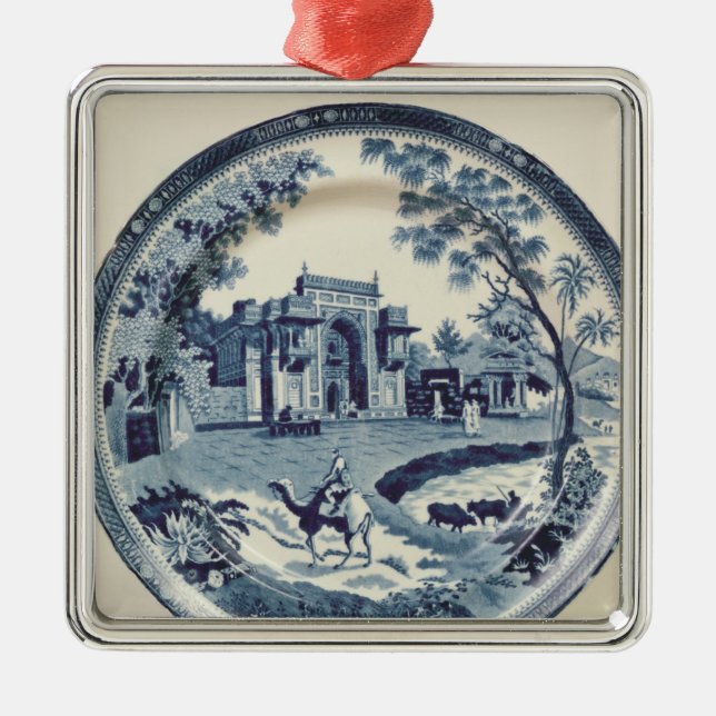 Adorno Metálico Placa azul y blanca de Spode, c.1815 (Frente)