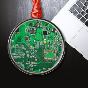 Adorno Metálico Placa Base de Geeks Informáticos Verde